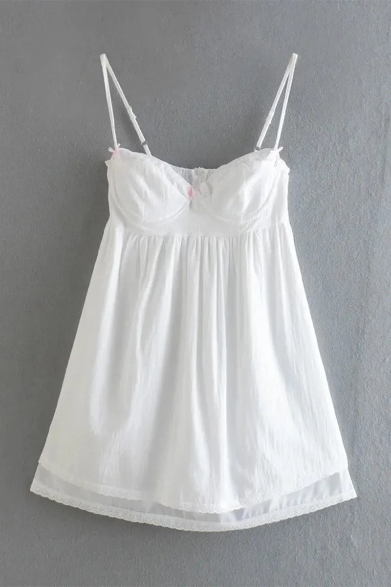 Summer Delight Graceful White Mini Dress