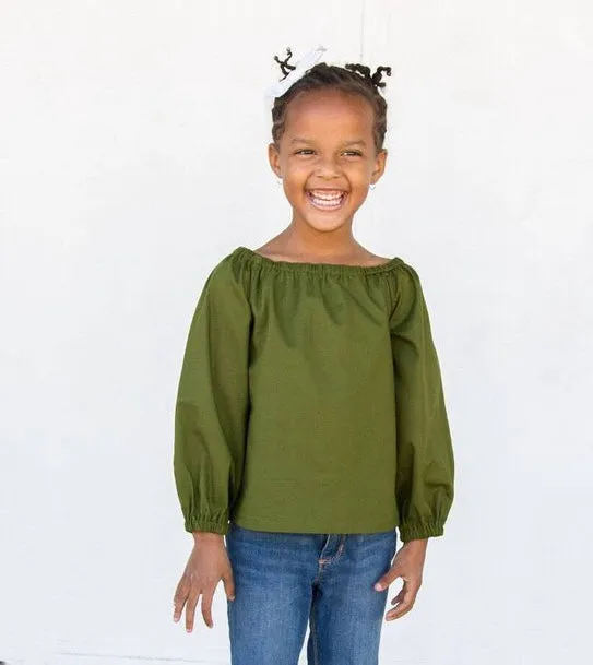 Teal Peasant Blouse