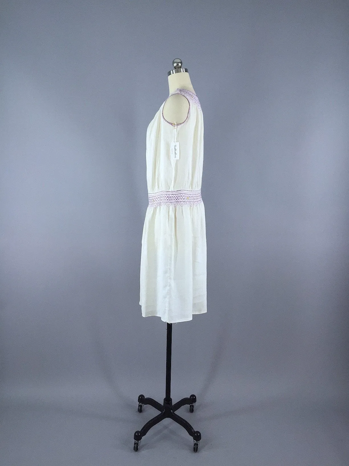 Vintage 1920s Embroidered Cotton Peasant Dress