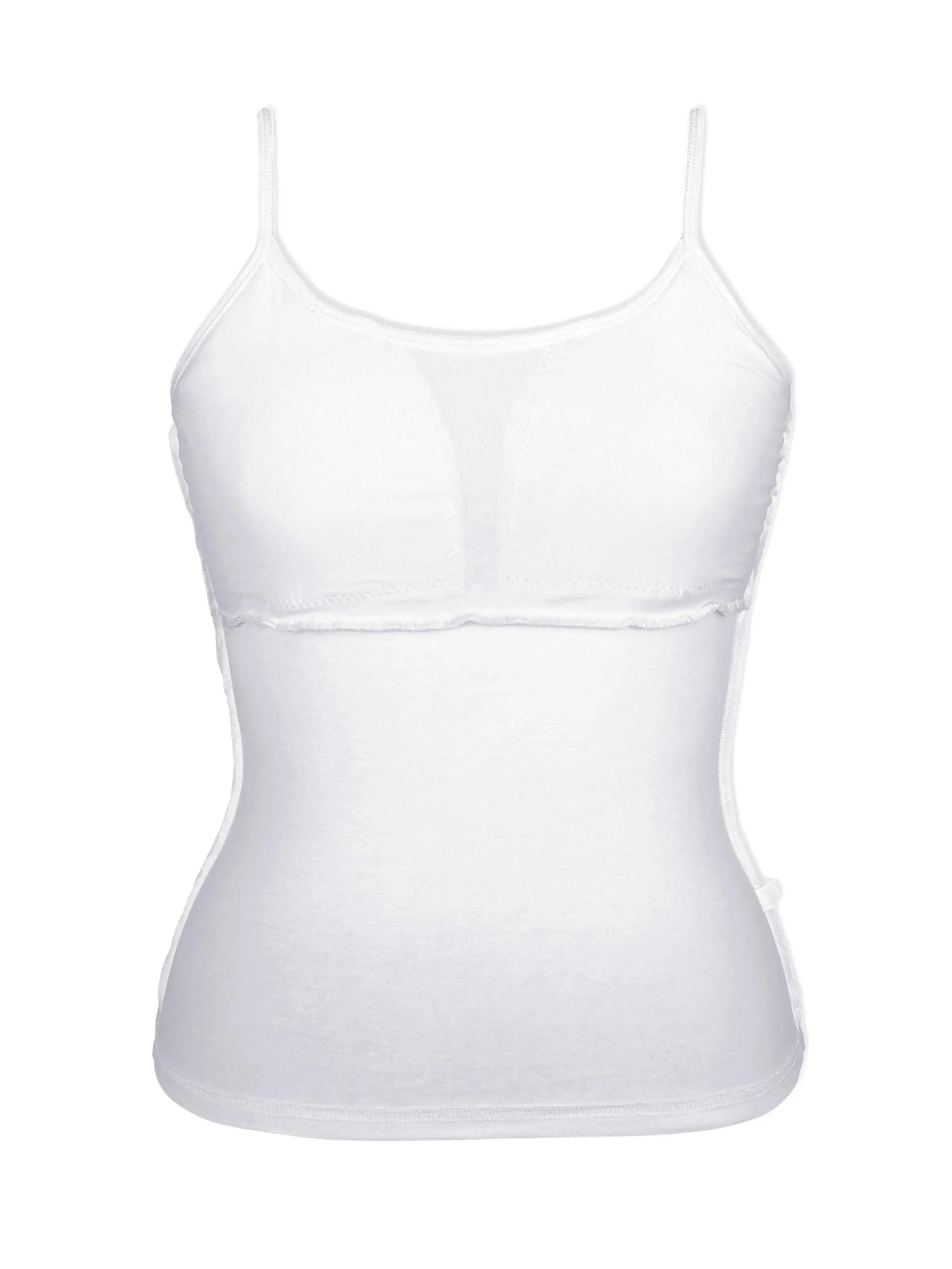 White Cotton Padded Camisole Bra with High Coverage and Adjustable Straps Pack-of-1