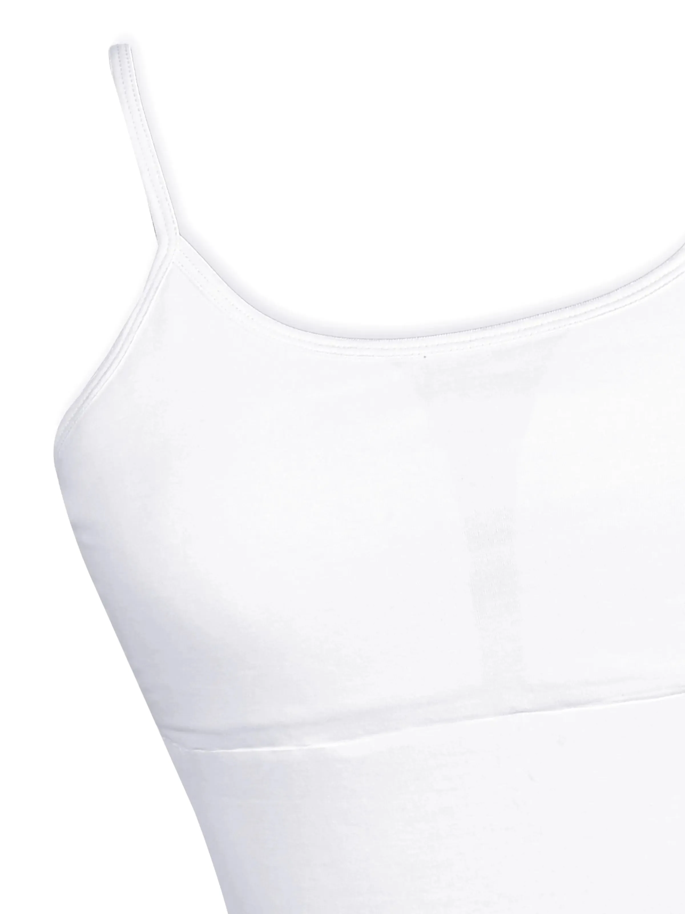 White Cotton Padded Camisole Bra with High Coverage and Adjustable Straps Pack-of-1