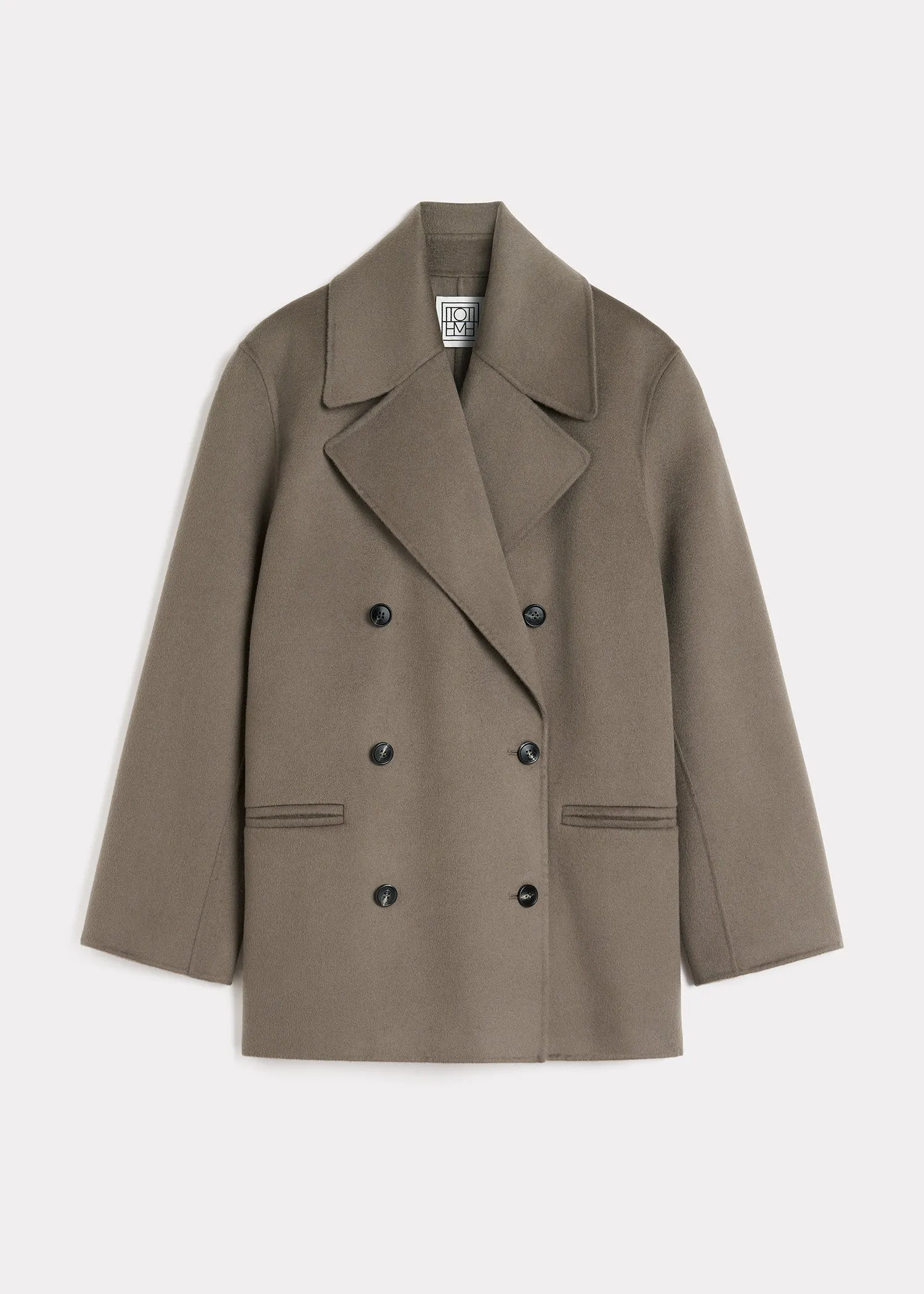 Wool doublé peacoat concrete