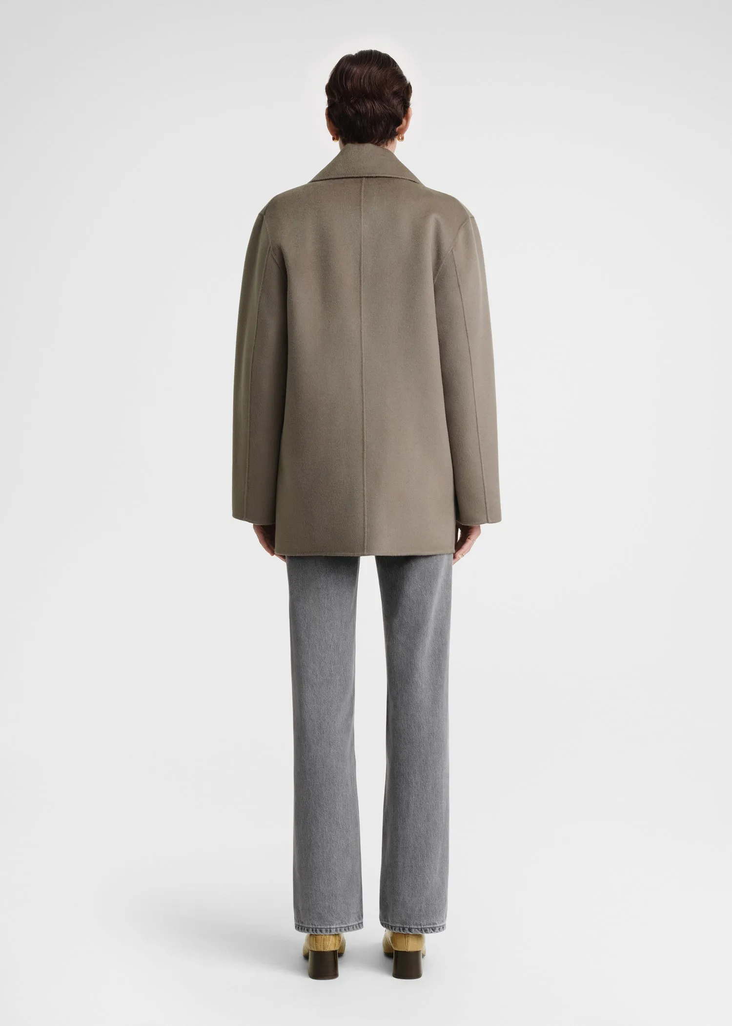 Wool doublé peacoat concrete